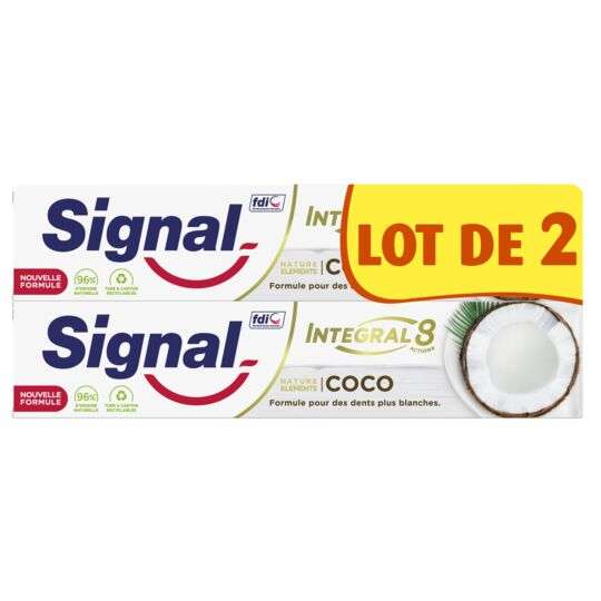 Lot de 2 dentifrices Signal Nature Élément Intégral 8 (Via 3.54€ sur Carte fidélité)