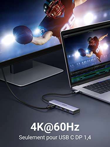 Hub Ugreen USB Type-C - 3 x USB-A 3.0 + HDMI (4K@60Hz) + Lecteur de carte SD / micro SD (Vendeur Tiers - via coupon)