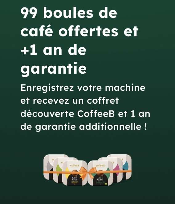 Cafetière expresso Café Royal/CoffeeB Globe noir + 99 boules offerts –