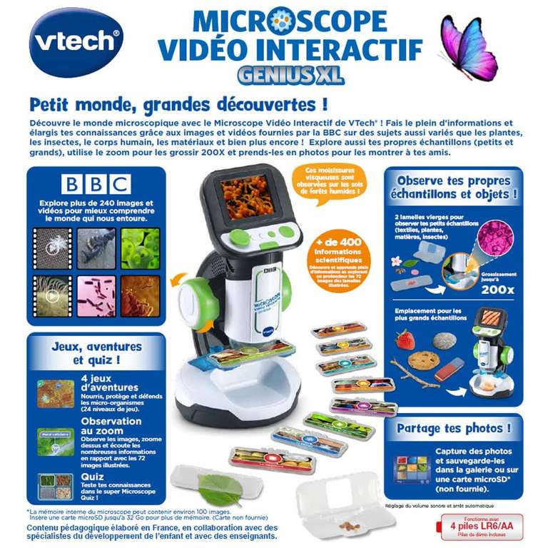 Microscope Vidéo Interactif VTech Genius XL (Via ODR 10€) –