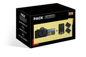 Pack Appareil Photo Hybride Canon EOS R50 - Objectifs RF-S 18-45mm f/4.5-6.3, RF-S 55-210mm f/5-7.1, EF 50mm f/1.8, 2ème Batterie, Chargeur