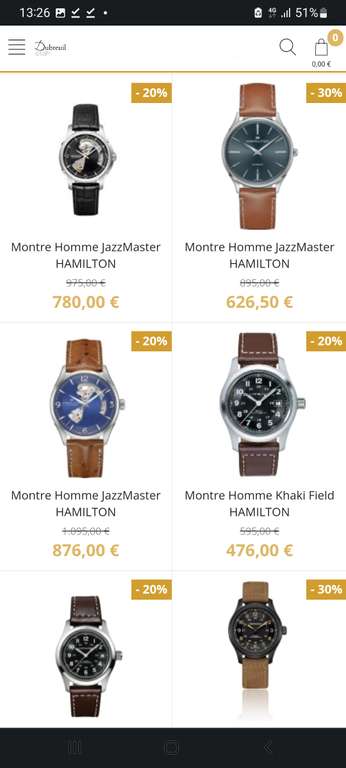 20 à 30% de réduction sur une sélection de montres Hamilton - Ex : H38416541 Intramatic