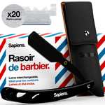 Rasoir Coupe Choux Barbe Sapiens Barbershop + 20 Demi-Lames de Rasoir Derby + Pochette de Transport (Vendeur tiers)