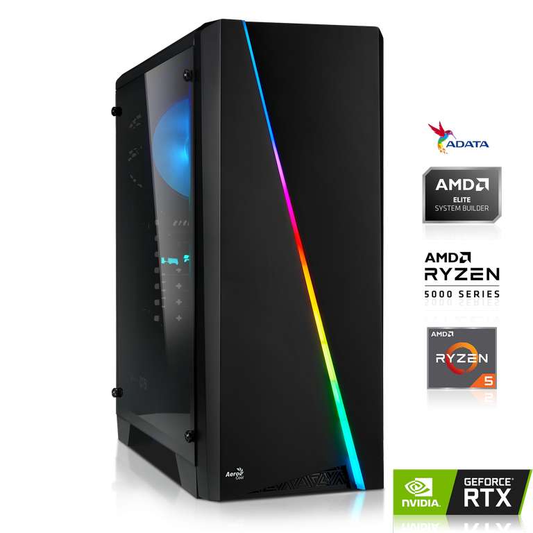 PC Fixe Gaming 554492 - AMD Ryzen 5 5500, RTX 3060, 16 Go de RAM, SSD 512 Go