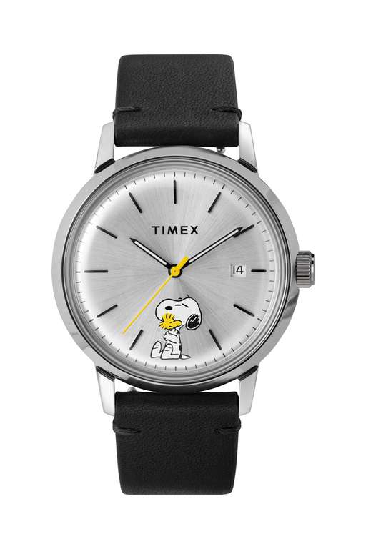 Montre automatique Timex Marlin Snoopy, cuir, 40mm, 5atm