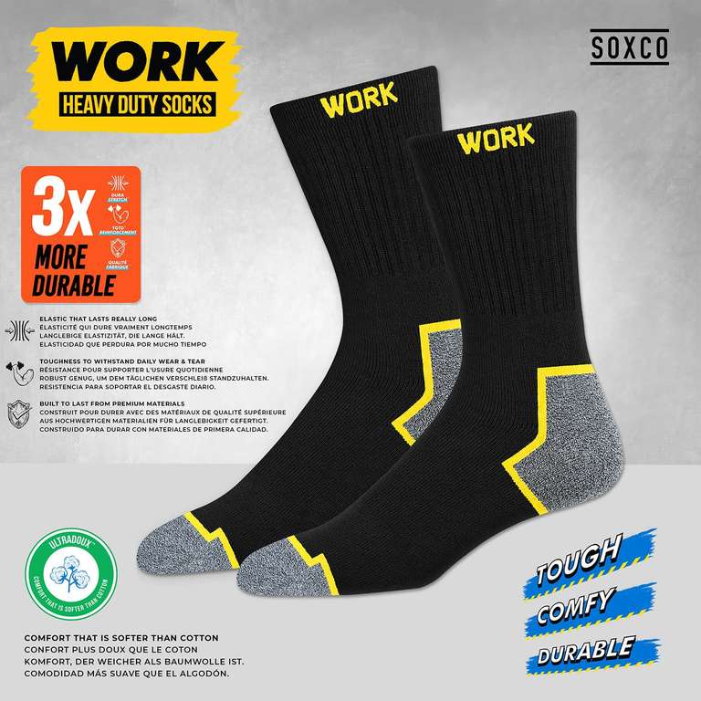 Chaussettes D'hiver Thermiques Unisexes - Lot De 6 Paires, 95% Coton, Talon/pointe Renforcés, Pour Travail Et Plein Air