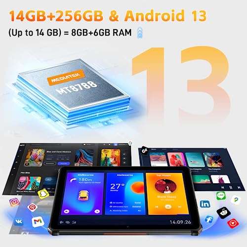 TABLETTE ANDROID 12 Tablette 10 Pouces avec 5G WiFi, 14GO RAM