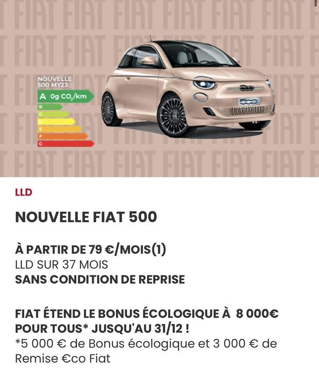 Location 37 mois Voiture Fiat 500 électrique - 3 Portes, Système Uconnect 10,25' (via bonus écologique) - fiat.fr