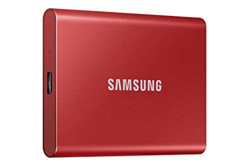 SSD externe portable Samsung T7 MU-PC2T0R/WW - 2 To, USB 3.2, Sécurisation par mot de passe, 1050 Mo/s