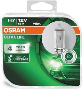 Lampe de phare halogène Osram Ultra Life H7 - 64210ULT-HCB, 12V, Boîte duo (2 pièces)