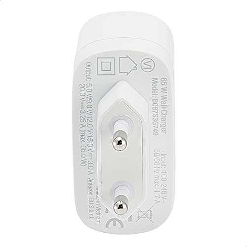 Chargeur USB 3.0, Amazon Basics, 1 port 65 W - Blanc