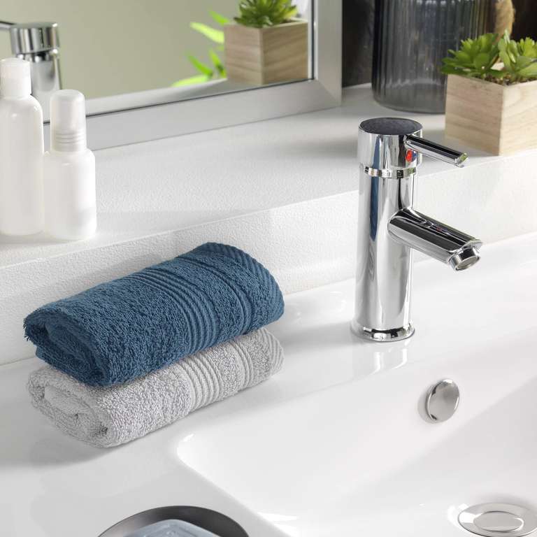 Serviette Invité Élégance Céladon 30x50 Cm - 100% Coton Doux - Parfaite Pour Salle De Bain