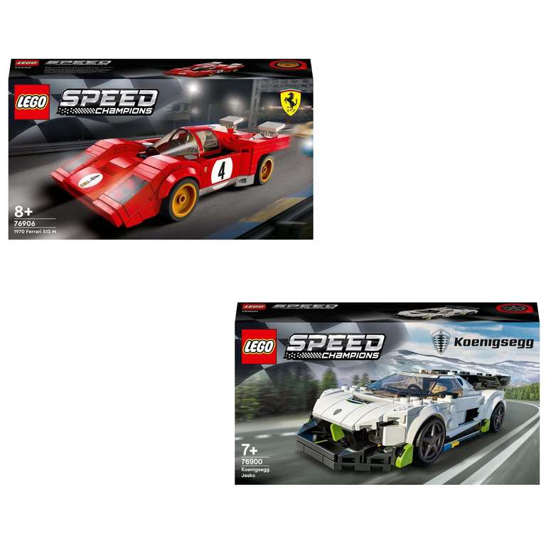 50% de réduction immédiate sur le second Lego acheté (parmi une sélection) - Ex : Lego Speed Champions 1970 Ferrari + Koenigsegg Jesko