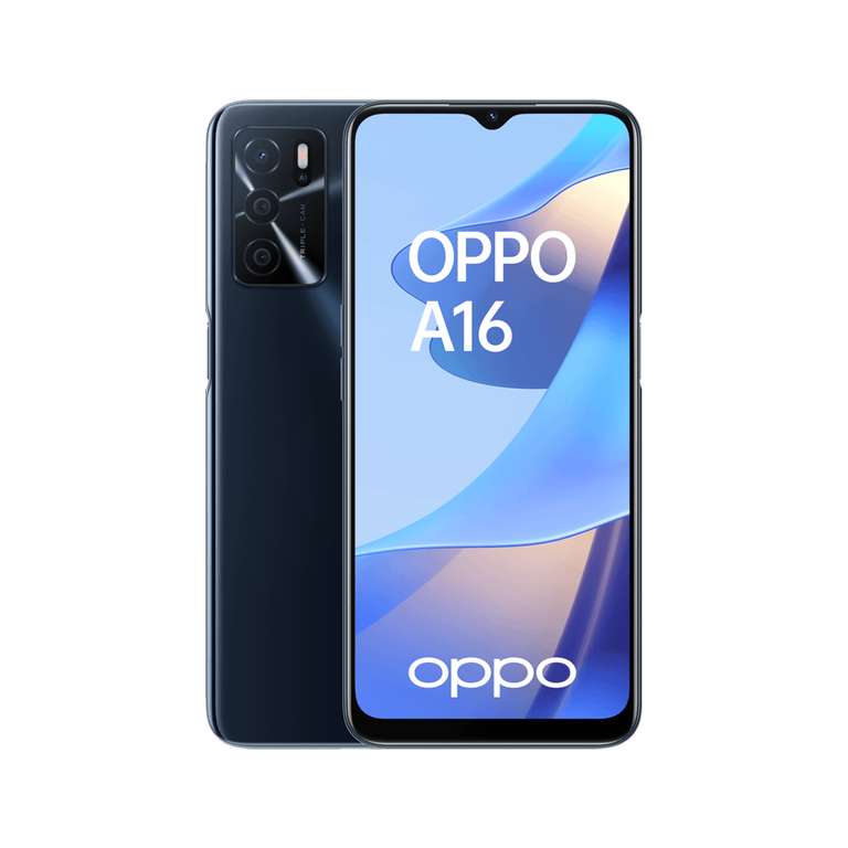 Smartphone 6.5" Oppo A16 - 64 Go, 4 Go RAM + Coque de protection