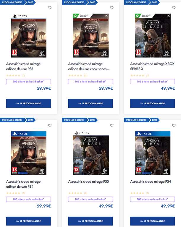 [Précommande] Assassin's Creed Mirage Edition Deluxe sur PS4, PS5, Xbox One & Series X (+10€ en bon d'achat)