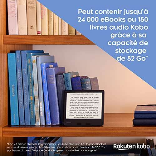 Liseuse eBook et AudioBook 7" Kobo Libra 2 - Écran Carta HD, Luminosité Réglable et Température de Couleur, 32Go, Waterproof