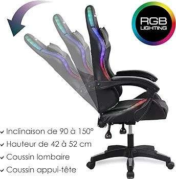 Chaise Gaming AMSTRAD AMS 800/900 LED