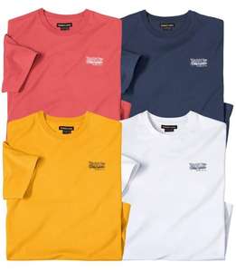 Lot de 4 T-Shirts Yachting Homme - 100% Coton - Plusieurs couleurs (du M au 5XL