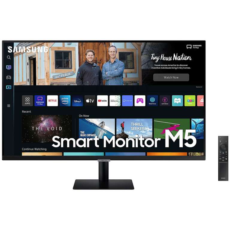Ecran PC 32" Samsung Smart Monitor M5 - Full HD VA, HDR 10, Wi-Fi AC, Bluetooth 4.2, AirPlay, Smart OS intégré Tizen (Via ODR de 40€)