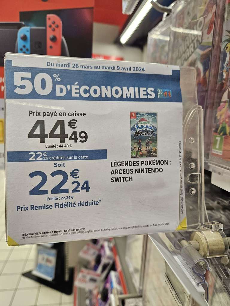 Jeu Pokémon Légendes Arceus sur Nintendo Switch - (via 22,24€ sur Carte Fidélité) - Carrefour Bègles Rives d'Arcins (33)