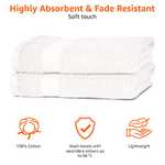Lot de 2 serviettes de bain Amazon Basics - blanches, Coton (Via coupon)