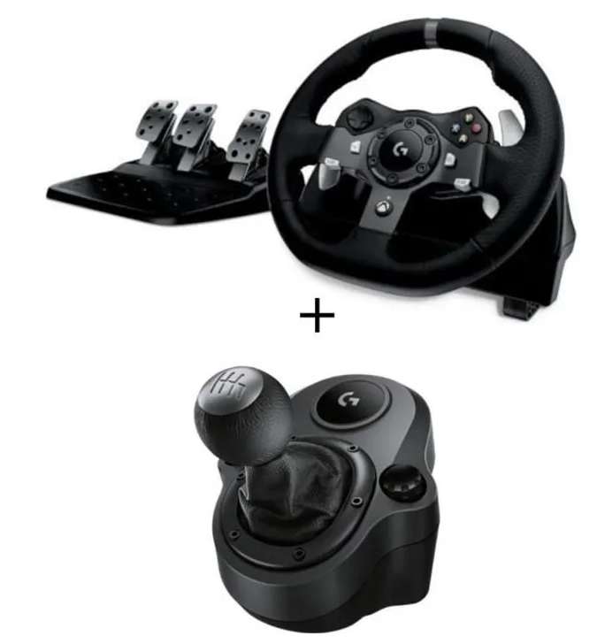 Pack Volant de course Logitech G920 + Pédalier + Levier de Vitesse pour Xbox One & PC (Via Remise Panier - 148.19€ avec CDAV25EUROS)