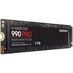 SSD Interne NVMe M.2 PCIe 4.0 Samsung 990 Pro (MZ-V9P1T0BW) - 1 To, TLC 3D, DRAM (Jusqu'à 7450-6900 Mo/s)