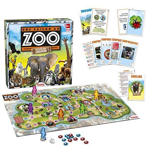 Jeu de société Une Saison au Zoo Lansay - Quizz & Connaissances sur les Animaux, 2 à 6 joueurs