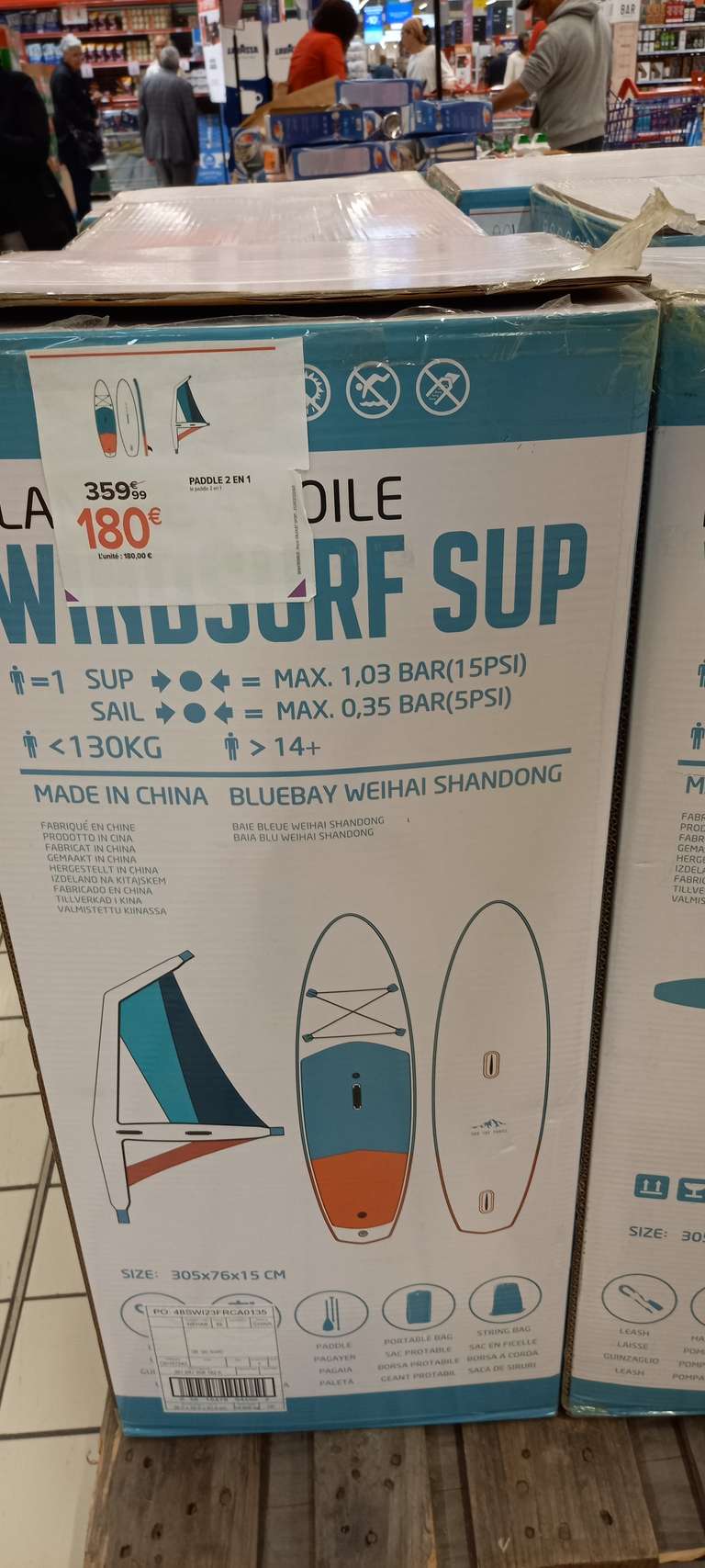 Stand Up Paddle Windsup SUP avec voile gonflable - Carrefour Marseille Le Merlan (13)