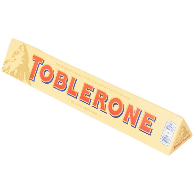 Toblerone chocolat blanc miel et noisette - 100g