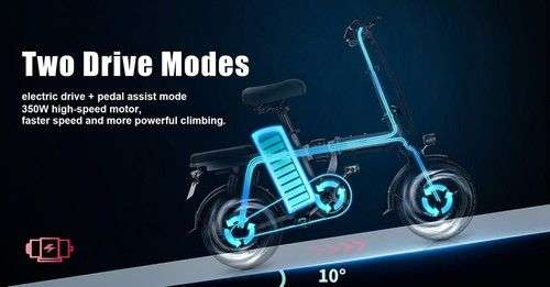 Vélo électrique Honeywhale S6 Pro 14" - 350W, Vitesse max. 25 km/h, 48V/15Ah, Autonomie 45-55km