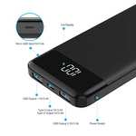 Batterie externe Charmast 10400 mAh (5V/3A) - 1x USB-C + 2x USB-A + 1x Micro USB, Affichage LED (Vendeur tiers)
