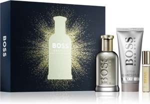 Coffret Eau de Parfum homme Hugo Boss Bottled (100ml) + Spray Voyage (10ml) + Gel Douche (100ml) + Lotion Femme (75ml) ou Gel Douche (50ml)