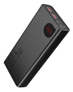 Batterie Externe Baseus - 20000mAh, charge rapide 22.5W, 3 Ports USB de Sortie, Ecran LCD, Noir