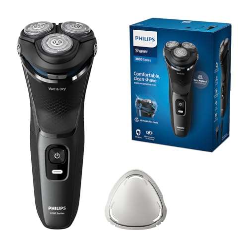 Rasoir électrique Philips Electric Shaver Series 3000 S3145/00 Wet & Dry,  technologie SkinProtect, tondeuse à barbe rétractable –