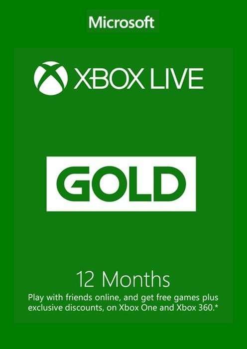 Abonnement Xbox Live Gold de 12 mois (Dématérialisé)