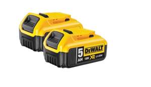 Lot de deux batteries Dewalt DCB184 18 V 5 Ah XR Li-Ionwalt