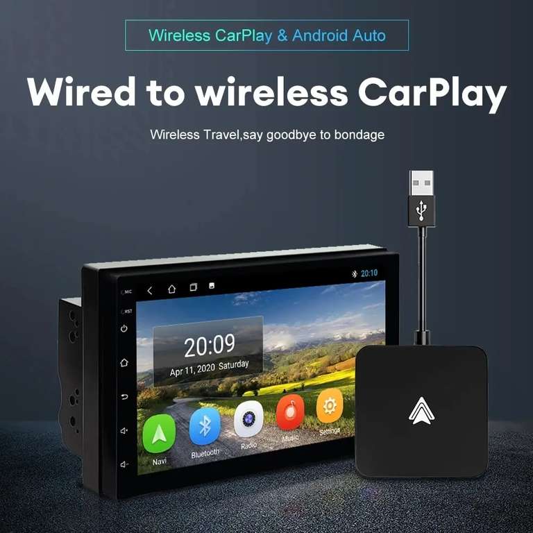Adaptateur filaire vers sans fil pour Android Auto CarPlay pour