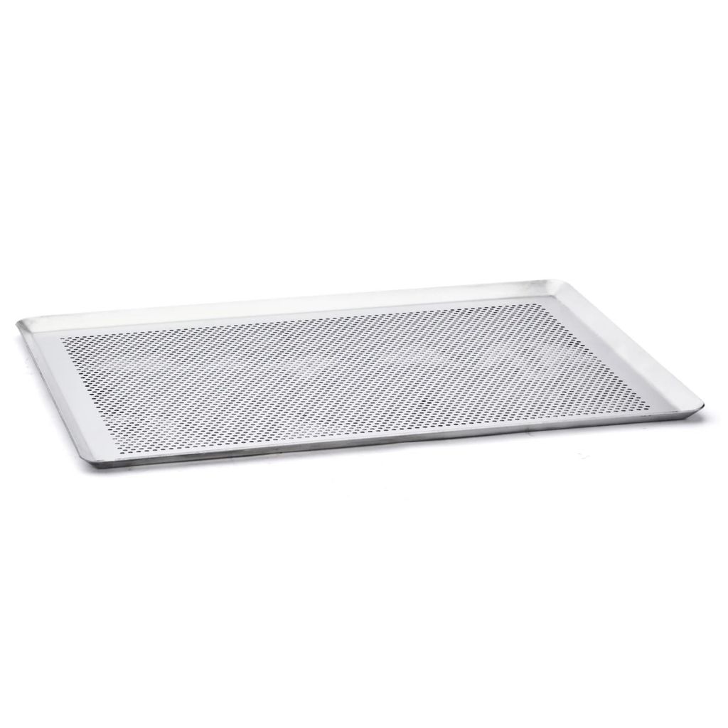 Plaque Pâtissière De Buyer - en Aluminium Perforée, Bords Pincés, 40x30cm, Argent