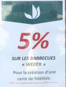 [Nouveaux adhérents Carte Fidélité] 5% de remise sur les barbecues Weber (Paris 75013)