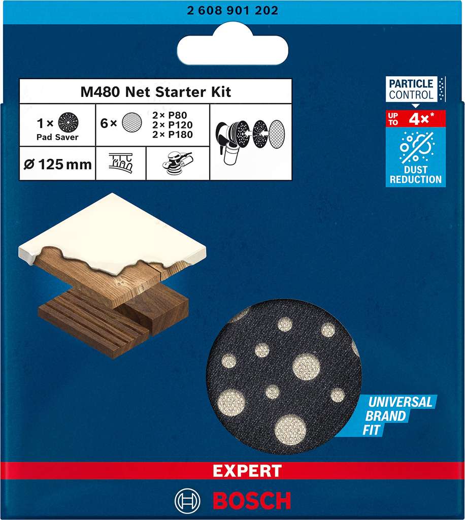 Bosch Pex 400 Ae Bosch 5x Abrasifs Réticulés EXPERT M480 (pour Peinture Sur Bois, Bois Dur, 93x93 Mm, Grain 320, Professional Accessoire Ponceuse Delta Cutter Bosch