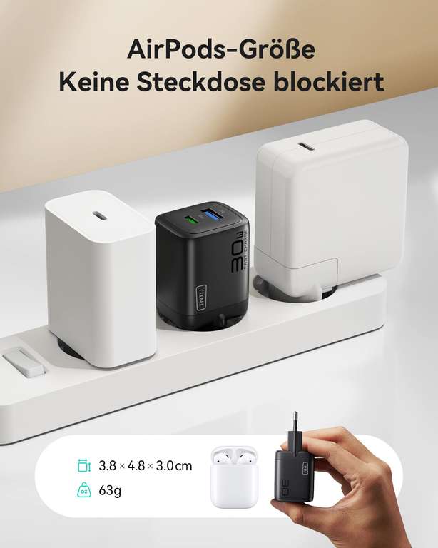 Chargeur Rapide USB-C 30W Avec Câble 2m - 2 Pièces - Compatible IPhone 16/15, Galaxy S24/S23, IPad, AirPods - Noir