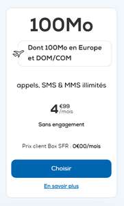 [La Poste Mobile] Forfait SIM Appels, SMS et MMS en illimités En France et Depuis l'Europe et les DOM/COM - 100Mo (sans engagement)