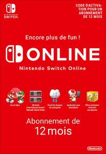 Sélection de cartes cadeaux et abonnements en réduction - Ex : Abonnement de 12 mois au Nintendo Switch Online (dématérialisé)