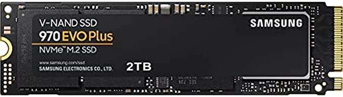 SSD interne M.2 NVMe Samsung 970 EVO Plus (MZ-V7S2T0BW) - 2 To, TLC 3D, DRAM, Jusqu'à 3500-3300 Mo/s (Frontalier Belge)