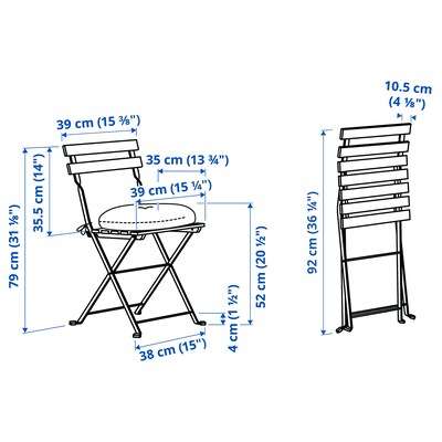 [IKEA Family] Table + 4 chaises d'extérieur Tärnö - Noir/teinté brun clair