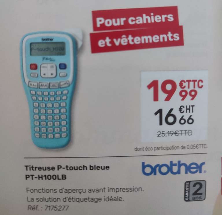 Étiqueteuse portable Brother P-Touch PT-H100LB
