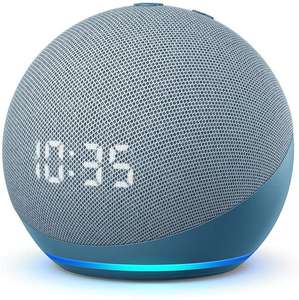 Assistant vocal / Enceinte connectée Amazon Echo Dot 4 avec horloge (Bleu-gris)