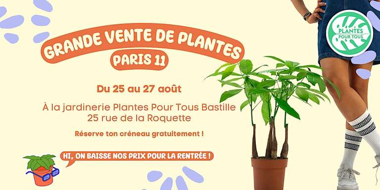 Billet gratuit pour la Grande Vente de Plantes - Paris (75011)