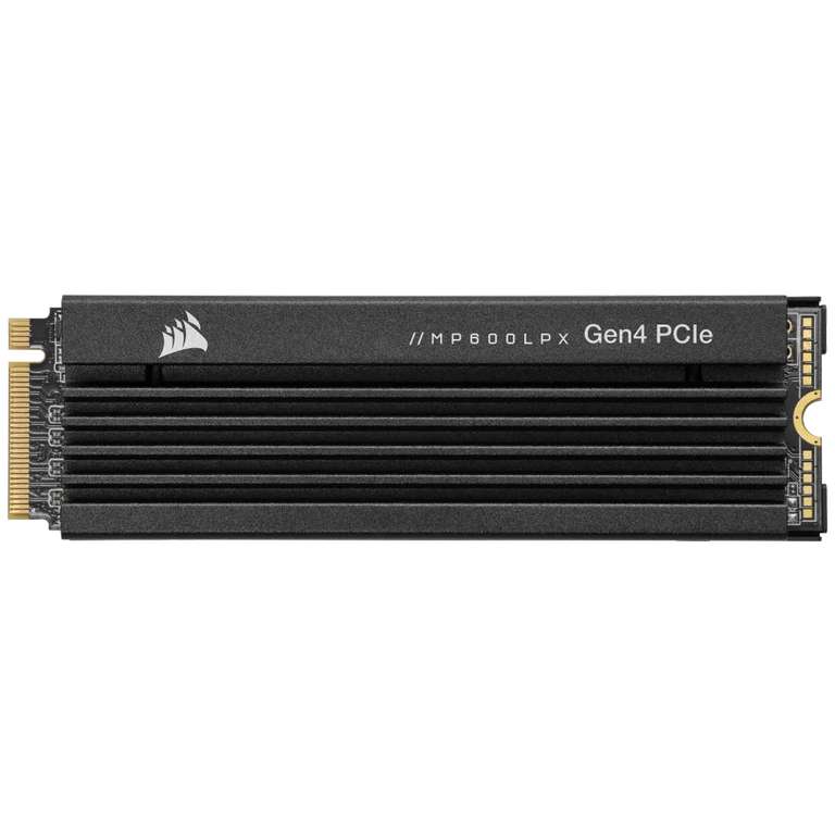 SSD interne M.2 NVMe Corsair MP600 Pro LPX - 2 To, Dissipateur inclus, 3D TLC, Compatible PS5, Jusqu'à 7 100 Mo/s (CSSD-F2000GBMP600PLP)